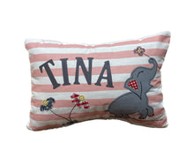 Carregar imagem no visualizador da galeria, Namenskissen, Kuschelkissen, Kissen Geburt, Kinderkissen, Elefant 20x30cm.