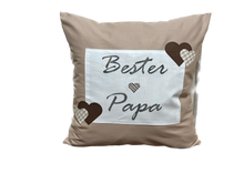 Lade das Bild in den Galerie-Viewer, Landhausstil Kissenhülle, Vatertags Kissenbezug, Dekokissen *Bester Papa *beige/weiß