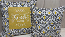 Laden und Abspielen von Videos im Galerie-Viewer, Landhausstil Kissenhülle * Kissenbezug * Dekokissen „ Home Sweet Home „ Senfgelb/grau
