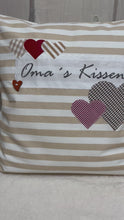 Laden und Abspielen von Videos im Galerie-Viewer, Landhausstil Kissenhülle, Kissenbezug Dekokissen Oma’s Kissen, beige/weiß gestreift
