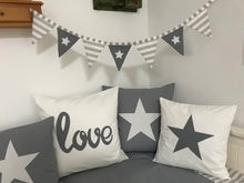 Load image into Gallery viewer, Maritime patchwork blanket, bedspread, children's blanket, bed throw 130cm x 200cm grey/white