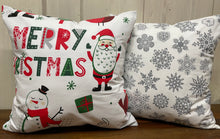 Lade das Bild in den Galerie-Viewer, 1x Weihnachtliche Landhausstil Kissenhülle * Kissenbezug * Dekokissen * weiß/grau