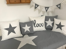 Load image into Gallery viewer, Maritime patchwork blanket, bedspread, children's blanket, bed throw 130cm x 200cm grey/white