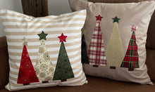 Lade das Bild in den Galerie-Viewer, 1x Weihnachtliche Landhausstil Kissenhülle * Kissenbezug * Dekokissen * beige weiß gestreift