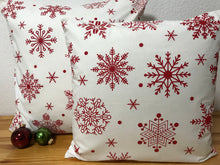 Lade das Bild in den Galerie-Viewer, 1x Weihnachtliche Landhausstil Kissenhülle * Kissenbezug * Dekokissen * weiß/rot