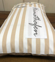 Cargar imagen en el visor de la galería, Maritime Kissenhülle, Landhausstil Kissenbezug * Heimathafen * Beige/weiß 30x50cm.