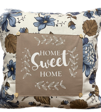 Lade das Bild in den Galerie-Viewer, Landhausstil Kissenhülle * Kissenbezug * Dekokissen „ Home Sweet Home „ beige/blau