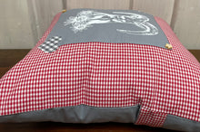 Lade das Bild in den Galerie-Viewer, 1 Landhausstil Kissenhülle, Kissenbezug, Dekokissen * Jäger Mufflon * rot/grau
