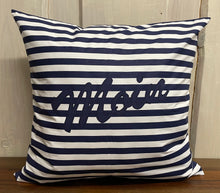 Lade das Bild in den Galerie-Viewer, 1x Maritime Kissenhülle, Kissenbezug, Landhausstil Kissen, Anker blau/weiß
