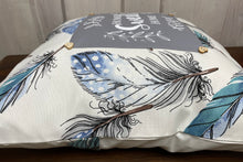 Lade das Bild in den Galerie-Viewer, Landhausstil Kissenhülle * Kissenbezug * Dekokissen „ Home Sweet Home „ naturweiß/blau/grau