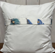 Lade das Bild in den Galerie-Viewer, Landhausstil Kissenhülle * Kissenbezug * Dekokissen „ Home Sweet Home „ naturweiß/blau/grau