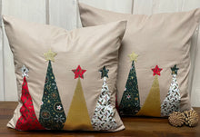 Lade das Bild in den Galerie-Viewer, 1x Weihnachtliche Landhausstil Kissenhülle * Kissenbezug * Dekokissen * beige weiß gestreift