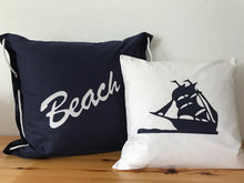 Lade das Bild in den Galerie-Viewer, Maritime Kissenhülle, Kissenbezug, Landhausstil Kissen * Beach * blau/weiß