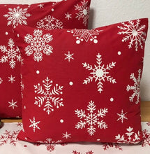 Lade das Bild in den Galerie-Viewer, 1x Weihnachtliche Landhausstil Kissenhülle * Kissenbezug * Dekokissen * rot/weiß