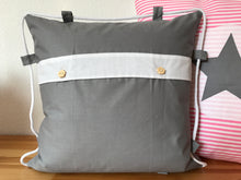 Lade das Bild in den Galerie-Viewer, Maritime Kissenhülle, Kissenbezug, Landhausstil Kissen * Anker * grau/weiß