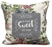 Lade das Bild in den Galerie-Viewer, Landhausstil Kissenhülle * Kissenbezug * Dekokissen „ Home Sweet Home „ naturweiß/grau/rosa/blau