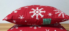 Lade das Bild in den Galerie-Viewer, 1x Weihnachtliche Landhausstil Kissenhülle * Kissenbezug * Dekokissen * rot/weiß