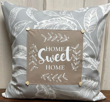 Lade das Bild in den Galerie-Viewer, 1x Landhausstil Kissenhülle * Kissenbezug * Dekokissen „ sweet home „ grau/weiß