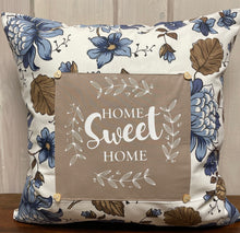 Lade das Bild in den Galerie-Viewer, Landhausstil Kissenhülle * Kissenbezug * Dekokissen „ Home Sweet Home „ beige/blau