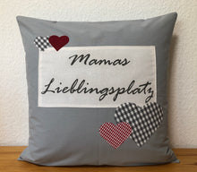 Lade das Bild in den Galerie-Viewer, Landhausstil Kissenhülle * Kissenbezug * Dekokissen grau * Mamas Lieblingsplatz *