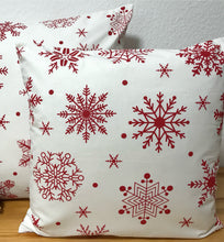 Lade das Bild in den Galerie-Viewer, 1x Weihnachtliche Landhausstil Kissenhülle * Kissenbezug * Dekokissen * weiß/rot