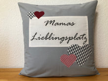 Lade das Bild in den Galerie-Viewer, Landhausstil Kissenhülle * Kissenbezug * Dekokissen grau * Mamas Lieblingsplatz *