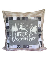 Carregar imagem no visualizador da galeria, Patchwork Kissenhülle, Landhausstil Kissenbezug, grau /beige/weiß 50x50cm
