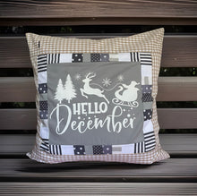 Carregar imagem no visualizador da galeria, Patchwork Kissenhülle, Landhausstil Kissenbezug, grau /beige/weiß 50x50cm
