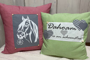 1x Landhausstil Kissenhülle * Kissenbezug * Bauernstube Dekokissen * Pferd *