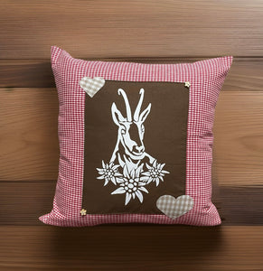 1x country house style cushion cover * cushion cover * farmhouse decorative cushion * chamois *