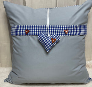 Landhausstil Kissenhülle * Kissenbezug * Bauernstube Dekokissen * blau/weiß kariert