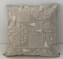Lade das Bild in den Galerie-Viewer, Weihnachtliche Kissenhülle * Kissenbezug, beige/braun
