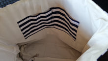 Charger l'image dans la galerie, Große Handgefertigte maritime Strandtasche Seestern in blau/weiß gestreift, Masse: ca. 56x39x18cm
