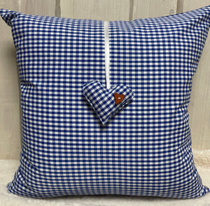 Landhausstil Kissenhülle * Kissenbezug * Bauernstube Dekokissen * blau/weiß kariert