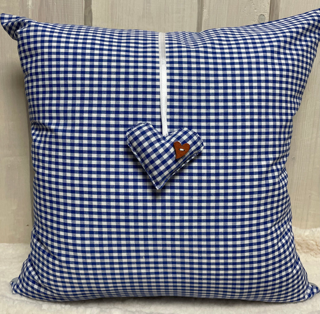Landhausstil Kissenhülle * Kissenbezug * Bauernstube Dekokissen * blau/weiß kariert