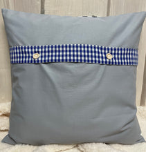 Carregar imagem no visualizador da galeria, Patchwork Kissenhülle, Landhausstil Kissenbezug, blau/weiß 40x40cm.
