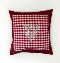 Carregar imagem no visualizador da galeria, Landhausstil Kissenhülle, Kissenbezug, rot/weiß kariertes Dekokissen
