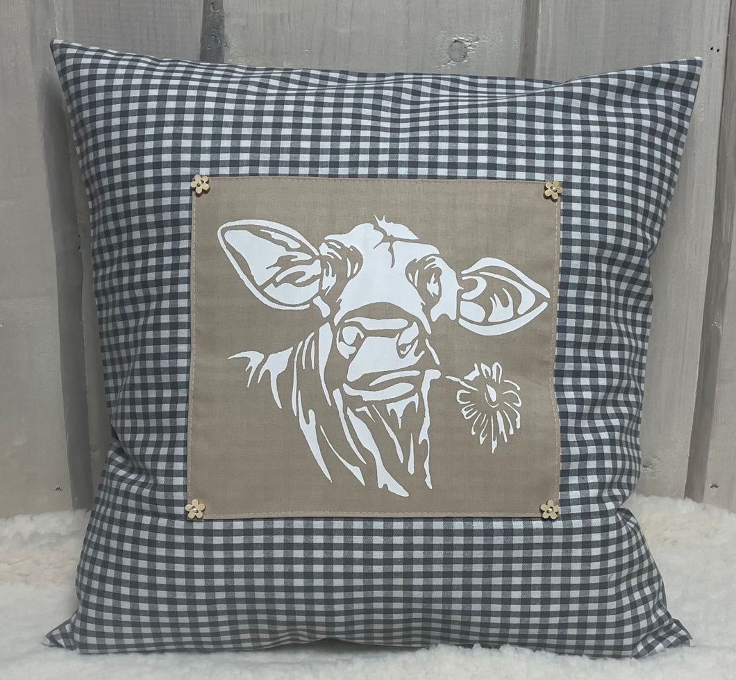 1x Landhausstil Kissenhülle * Kissenbezug * Bauernstube Dekokissen * Kuh*