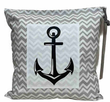 Lade das Bild in den Galerie-Viewer, Maritime Kissenhülle, Kissenbezug, Landhausstil Kissen * Anker * grau/weiß
