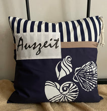 Carregar imagem no visualizador da galeria, Maritime Kissenhülle, Landhausstil Kissenbezug, Dekokissen * Auszeit*blau/weiß
