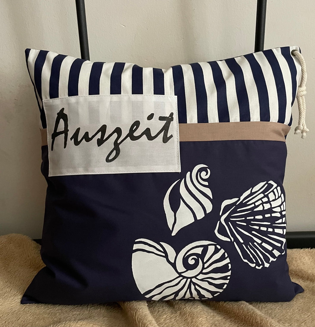 Maritime Kissenhülle, Landhausstil Kissenbezug, Dekokissen * Auszeit*blau/weiß