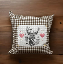 Lade das Bild in den Galerie-Viewer, 1 Landhausstil Kissenhülle, Kissenbezug, Dekokissen * Hirsch * Braun
