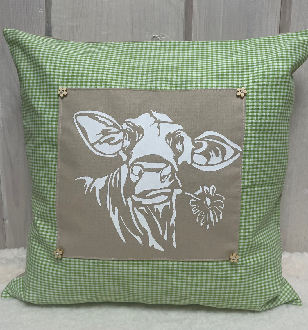 1x Landhausstil Kissenhülle * Kissenbezug * Bauernstube Dekokissen * Kuh*