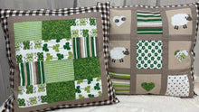 Carregar imagem no visualizador da galeria, Patchwork Kissenhülle, Landhausstil Kissenbezug, braun/grün 40x40cm.
