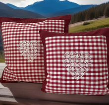 Carregar imagem no visualizador da galeria, Landhausstil Kissenhülle, Kissenbezug, rot/weiß kariertes Dekokissen

