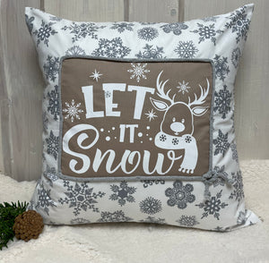 1x Weihnachtliche Landhausstil Kissenhülle * Kissenbezug * Dekokissen * weiß/grau
