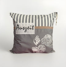 Lade das Bild in den Galerie-Viewer, Maritime Kissenhülle, Kissenbezug, Landhausstil Kissen, Dekokissen *Auszeit* grau/weiß
