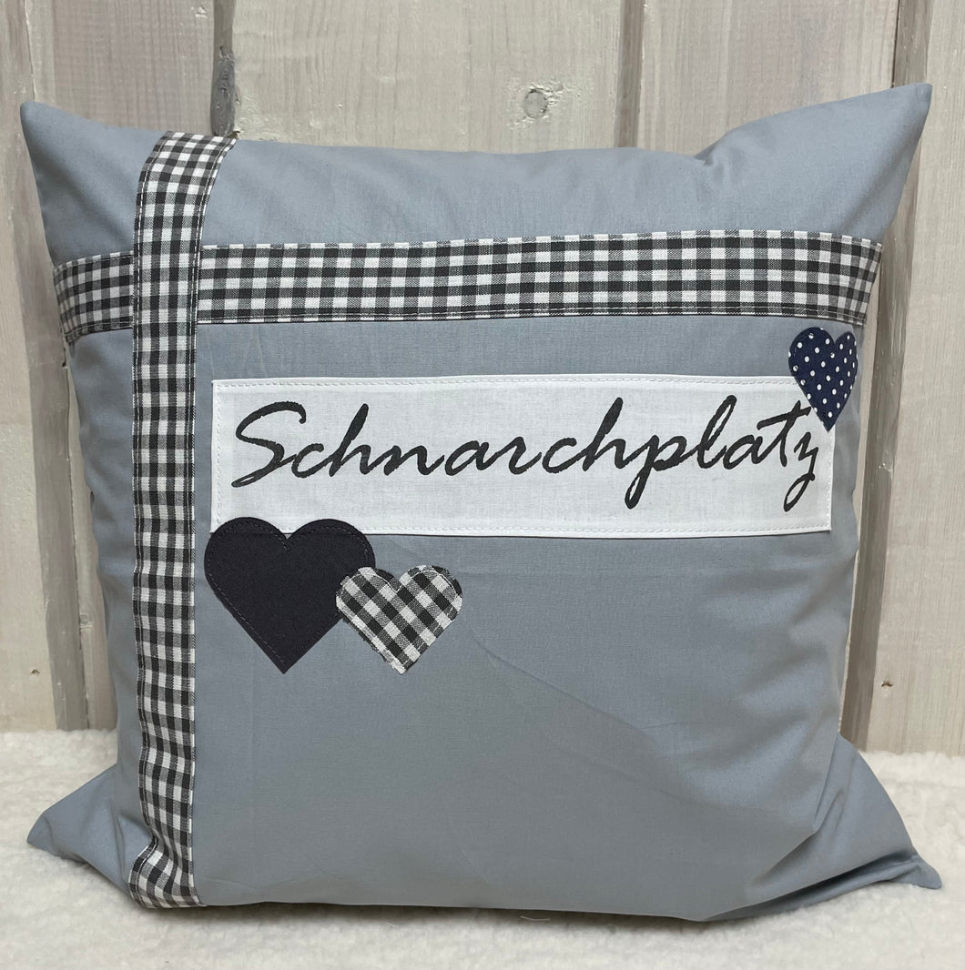 Landhausstil Kissenhülle * Kissenbezug * Dekokissen * Schnarchplatz* grau