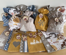Lade das Bild in den Galerie-Viewer, Adventskalender,Landhausstil Adventskalender zum Befüllen, Adventskalender Zahlen aus Holz, blau/senfgelb/taupe
