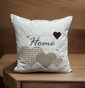 Country house style cushion cover * cushion cover * decorative cushion * home * white/beige with hearts